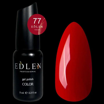 Verniz de gel Edlen, cor n.º 77 Vermelho-carmesim, 9ml