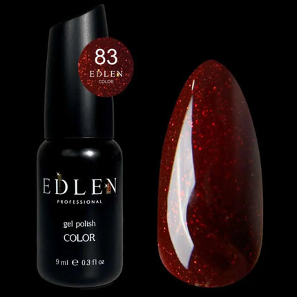 Smalto gel Edlen colore n. 83 Rosso intenso con Shimmer, 9 ml