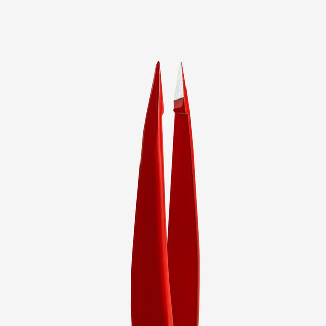 Eyebrow tweezers Staleks Pro Expert 11 Type 5r (point) red TE-11/5r - Eyebrow tweezers