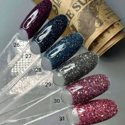 Saga Fiery Gel Polish №28 Azuriu cu folie 10ml