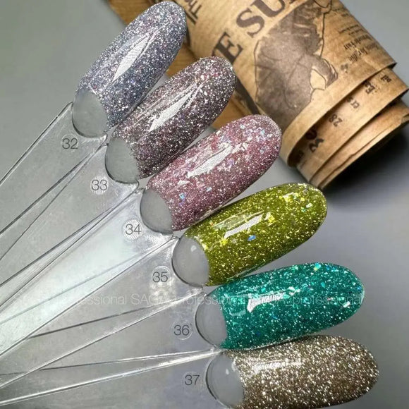 Saga Fiery Gel Polish №32 Slate Gray with foil 9ml