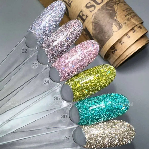 Saga Fiery Gel Polish №32 Slate Gray with foil 9ml