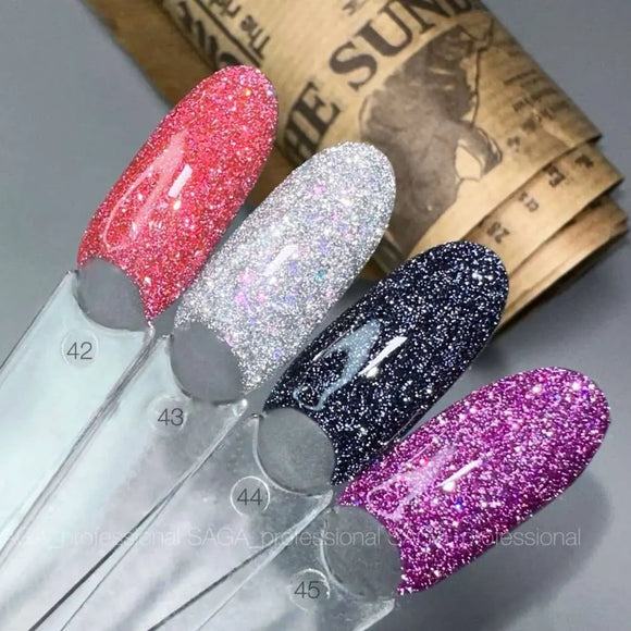 Saga Fiery Gel Polish №44 Black with Blue undertone 9ml