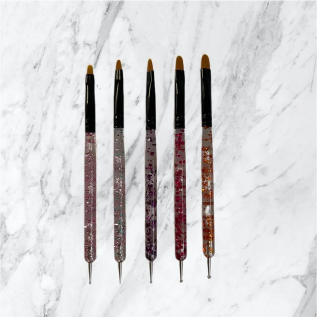 Gel Brush Straight with dots set 5 psc - Nail Art Brushes
