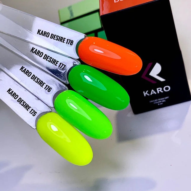 Gel Polish Desire 176 Neon green 8ml KARO - Gel Nail Polish