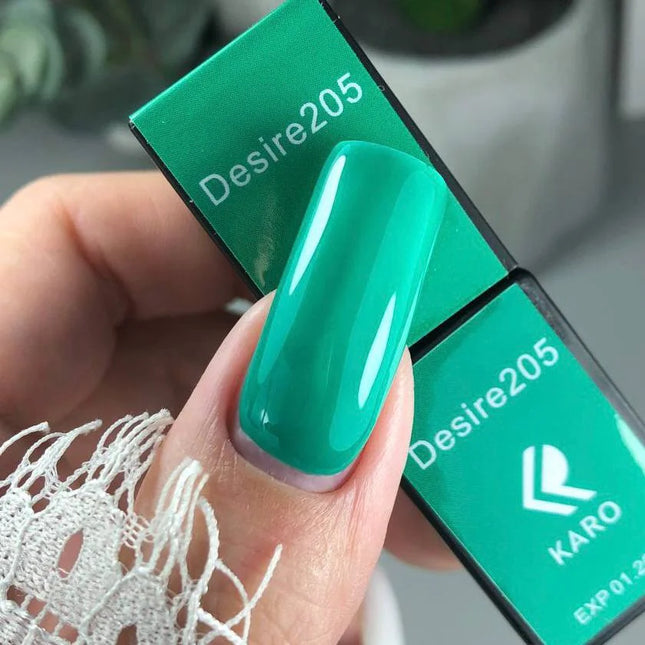 Gel Polish Desire 205 Shamrock green 8ml KARO - Gel Nail Polish