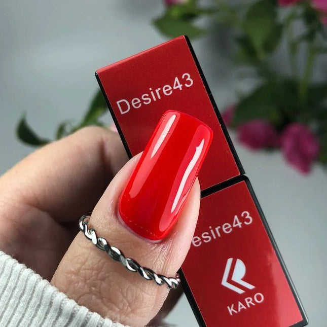 Gel Polish Desire №43 Strawberry Red 8ml KARO - Gel Nail Polish