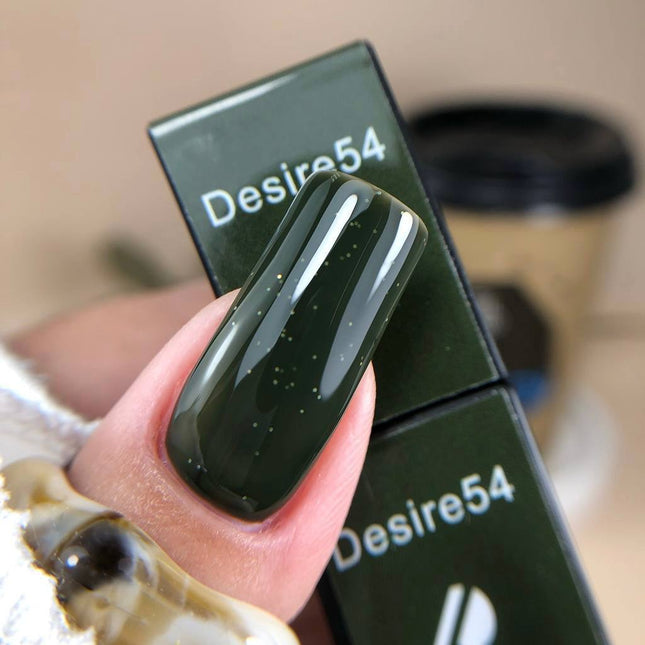 Gel Polish Desire №54 bottle green with glitter 8ml KARO