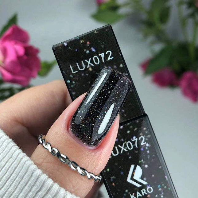 Gel Polish lux №72 black with glitter 8ml KARO