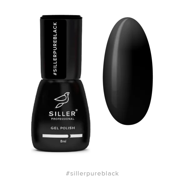 Gel Polish Pure Black 8 ml Siller - Gel Nail Polish