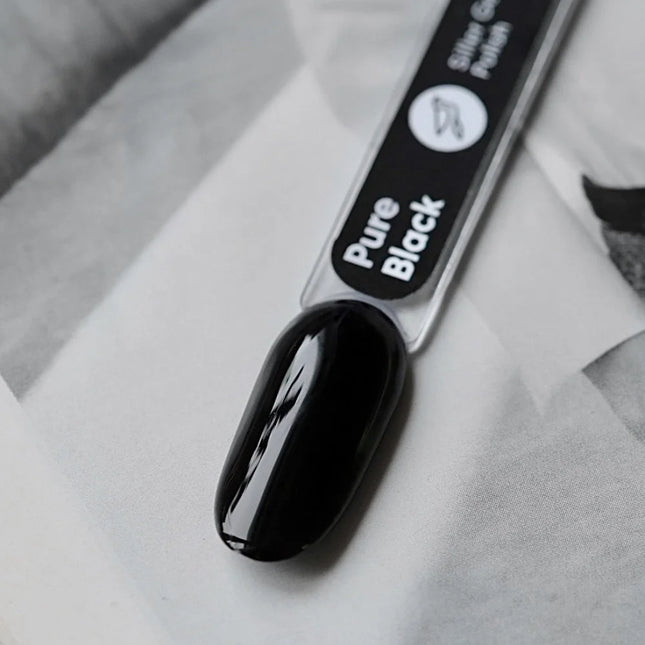 Gel Polish Pure Black 8 ml Siller - Gel Nail Polish