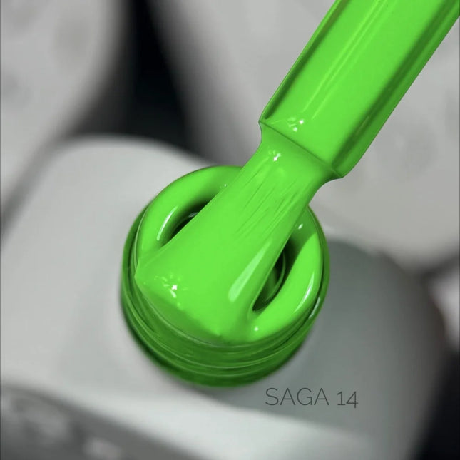 Gel Polish Saga 14 Bright Green 10 ml - Gel Nail Polish