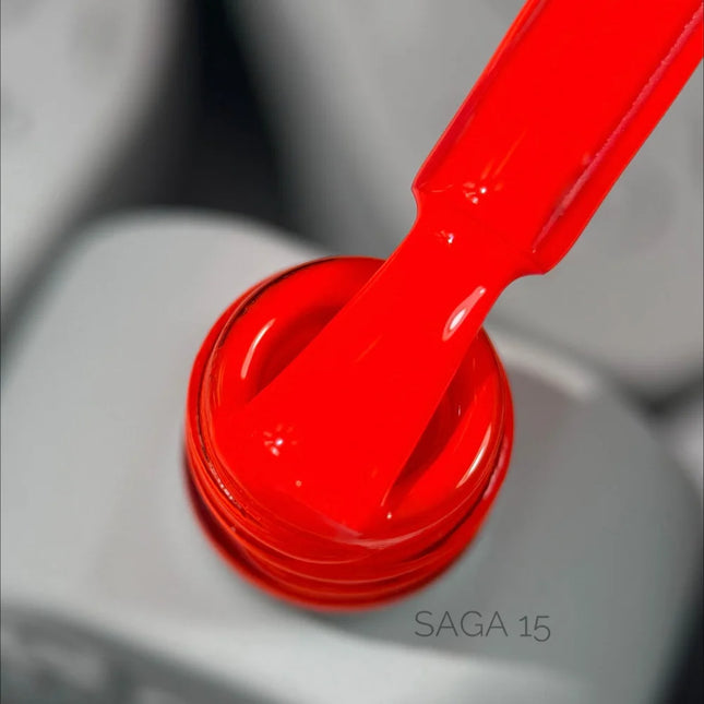 Gel Polish Saga 15 Bright Red 10 ml - Gel Nail Polish