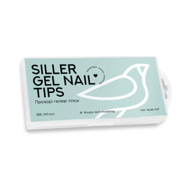 Gel tips for building up transparen OVAL 240 pcs Siller - Nail tips