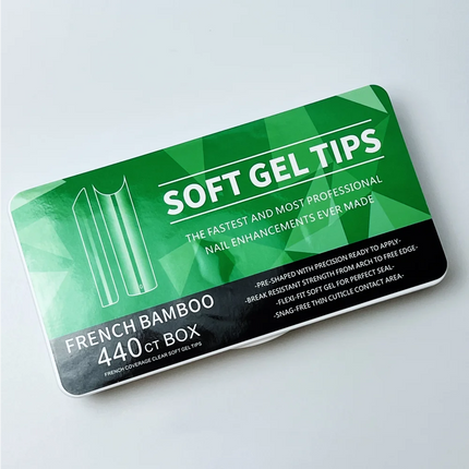 Gel Tips Half cover French bamboo 440 pcs - Nail tips
