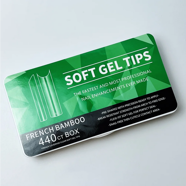 Gel Tips Half cover French bamboo 440 pcs - Nail tips
