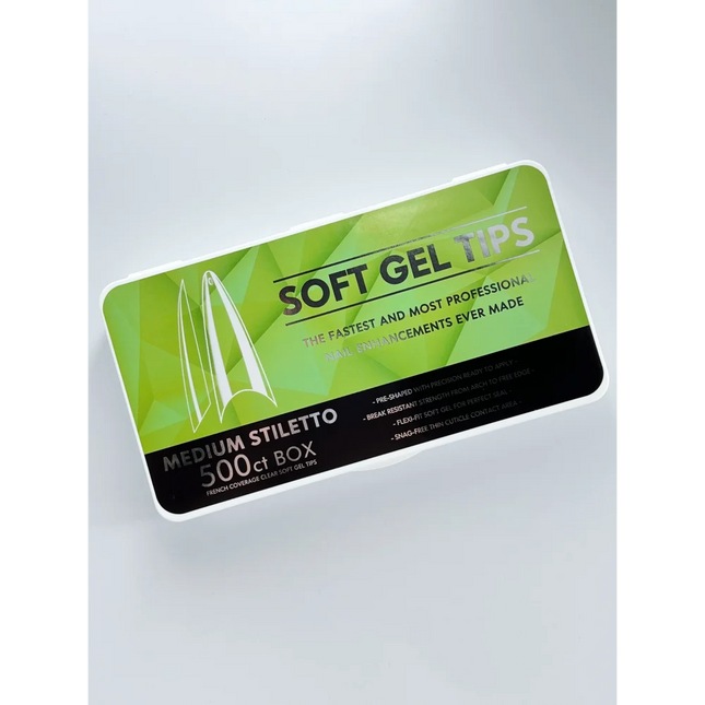 Gel tips Medium Half cover Stiletto 500pcs - Nail tips