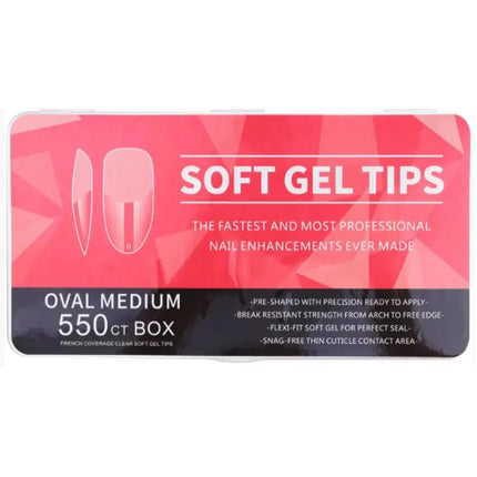 Gel Tips Medium Oval 550 pcs - Nail tips