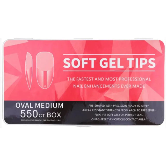 Gel Tips Medium Oval 550 pcs - Nail tips