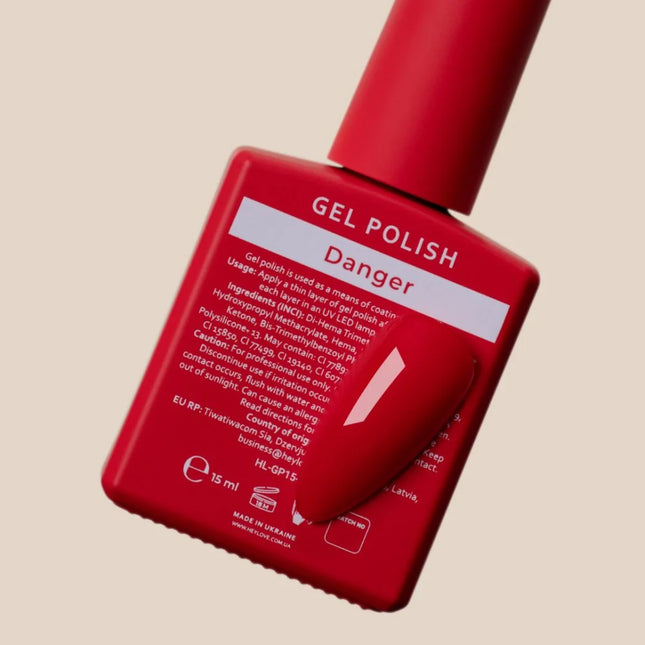 HEYLOVE Gel Polish Danger 15ml - Color Red - Gel Nail Polish