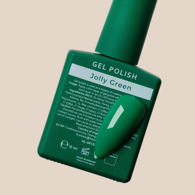 HEYLOVE Gel Polish Jolly Green 15ml - Color Bright Green - Gel Nail Polish