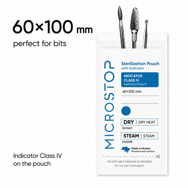 Buste per sterilizzazione MicroSTOP 60x100mm (bianche) 100 pezzi