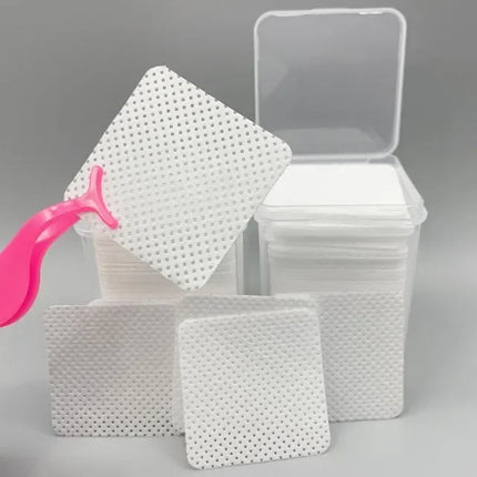Lint Free Nail Wipes in plastic box (200pcs) - White - Disposable tissue
