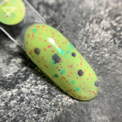 Luna Tutti Frutti Base №14 Сhartreuse with colorful decorative flakes 13ml