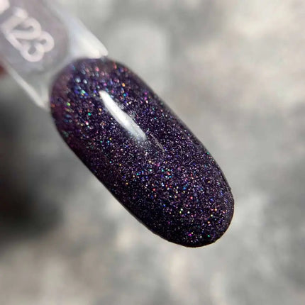 Luna Gel Polish №123 Вeep Purple with holographic foil 13ml