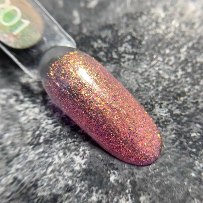 Luna Gel Polish №201 Kleur Roze met fijne holografische folie 13ml