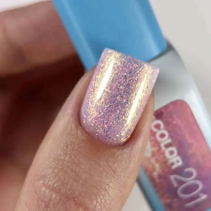Luna Gel Polish Nr. 201 Farbe Pink mit feiner holografischer Folie 13ml