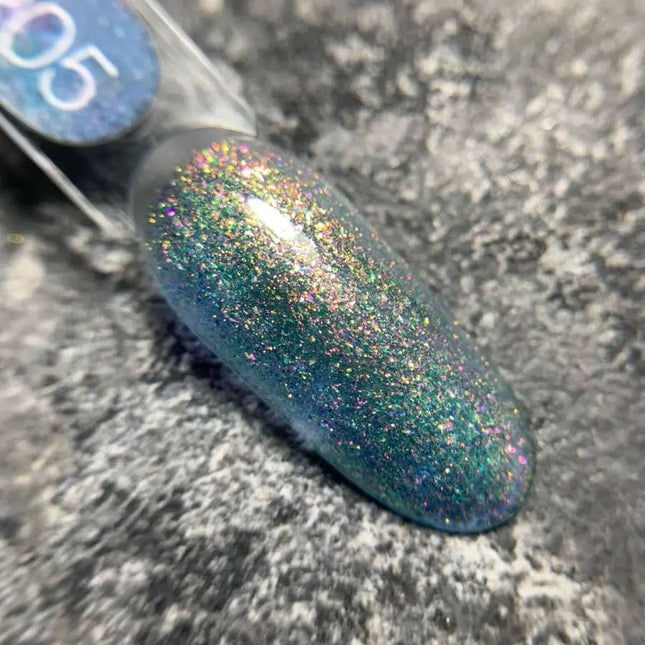 Luna Gel Polish №205 Kleur Lichtblauw met fijne holografische folie 13ml