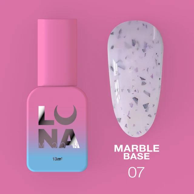 Luna Marble Basislaag №07 Blackberry Yogurt met zwarte en paarse folie 13ml