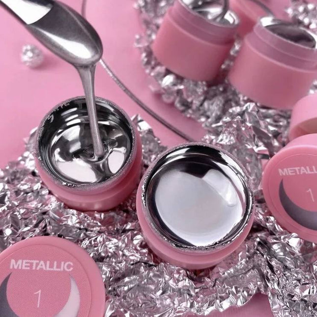 Luna metalický gélový lak na nechty strieborný 5 ml