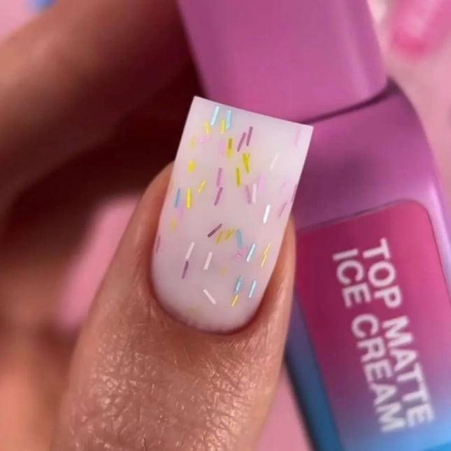 Luna Toplaag Ice Cream Matte met meerkleurige confetti 13ml