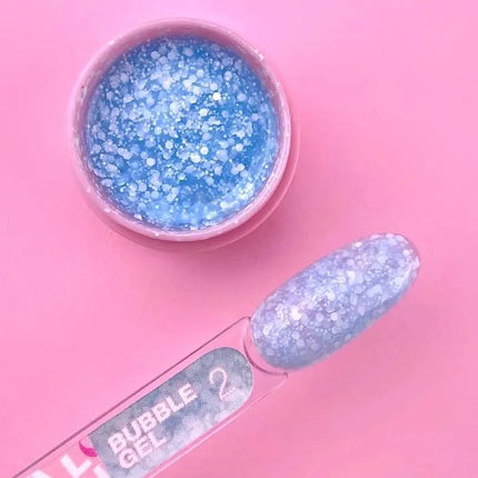 Gel Bolha Luna nº 02 azul claro com glitter branco 5ml
