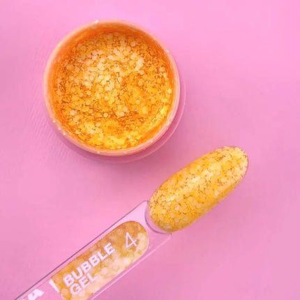 Luna Bubble Gel №04 ανοιχτό πορτοκαλί με λευκή γκλίτερ 5ml