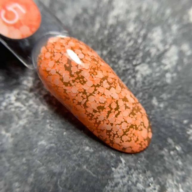 Gel Luna Bubble №05 portocaliu cu sclipici alb 5ml