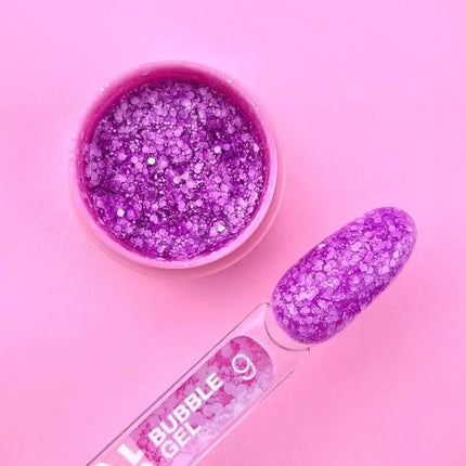 Luna Bubble Gel №09 viola con glitter bianchi 5ml