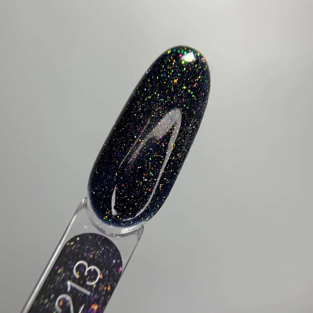Luna Gel Polish №213 Reflection Black met multicolor glitters 8ml