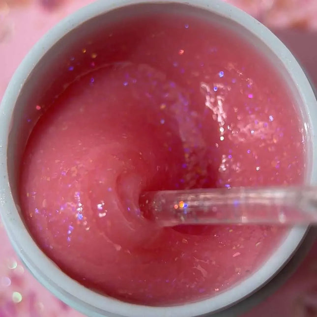 Gel diamant Luna №11 Rose corail avec feuille holographique 15 ml