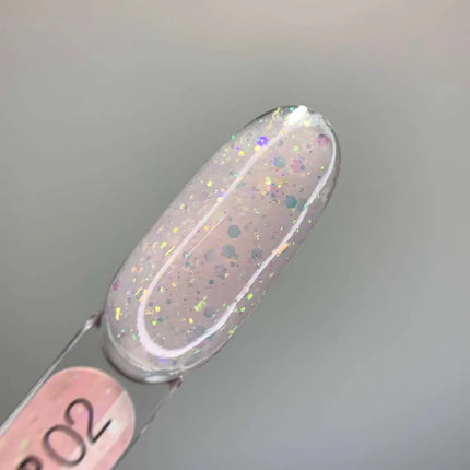 Luna Diamond Gel №02 Pale Pink with Glitter 15ml