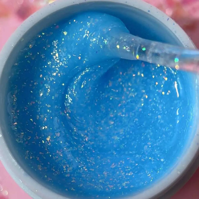 Gel Luna Diamond n°07 Bleu clair avec feuille holographique 15 ml