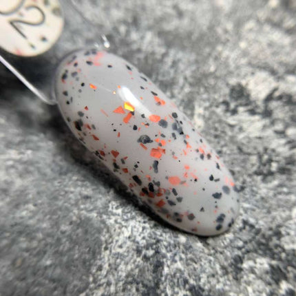 Luna Marble Base №02 Milk with black and orange foil 13ml