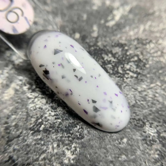 Luna Marble Basislaag №06 Melk met zwarte en paarse folie 13ml