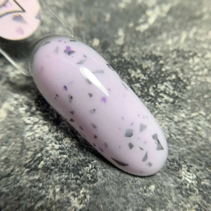Luna Capa de base Mármol №07 Yogur de Mora con papel de aluminio negro y púrpura 13ml
