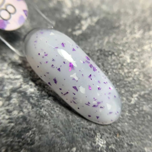Luna Marble Basislaag №08 Melk met witte en paarse folie 13ml