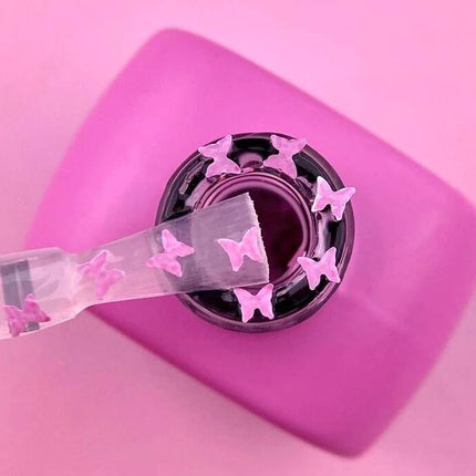Luna Vrchný náter Butterfly ružový s ružovými dekoratívnymi prvkami 13 ml