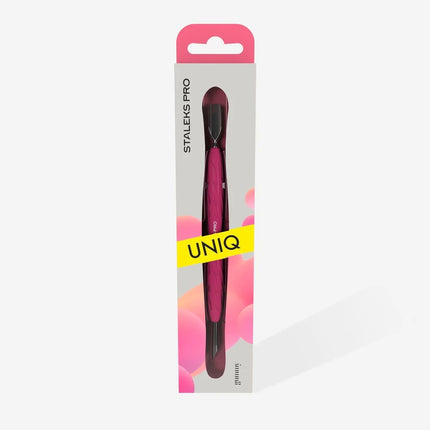 Manicure pusher with silicone handle “Gummy” Staleks Pro UNIQ 10 TYPE 2 (narrow rounded pusher + slanted pusher)