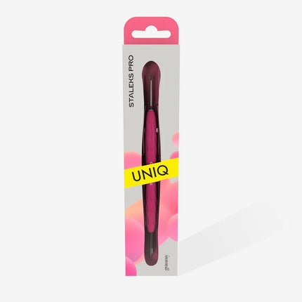 Manicure pusher with silicone handle “Gummy” Staleks Pro UNIQ 11 TYPE 2 (slanted pusher + ring) - Pusher